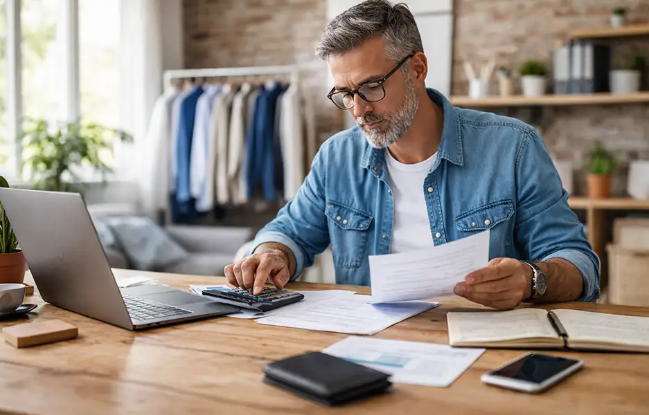 someone working at an office desk
