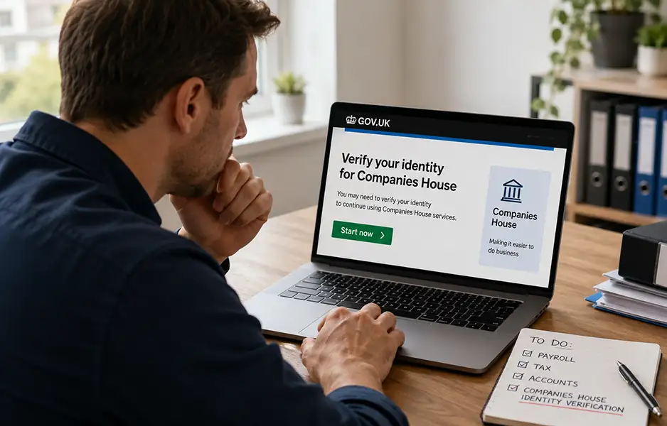 man looking at a tax website on his laptop
